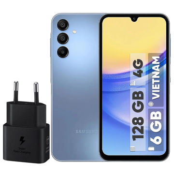 تصویر  گوشی موبایل سامسونگ مدل Galaxy A15 دو سیم کارت ظرفیت 128 گیگابایت و رم 6 گیگابایت به همراه شارژر 25وات سامسونگ - ویتنام 