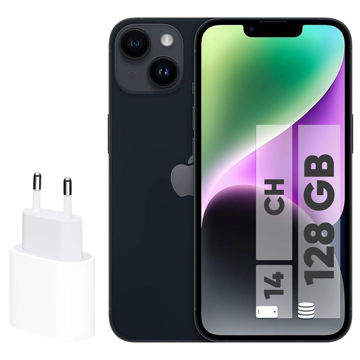 تصویر  گوشی موبایل اپل مدل iPhone 14 CH دو سیم کارت ظرفیت 128 گیگابایت و رم 6 گیگابایت - به همراه شارژر 20 وات اپل