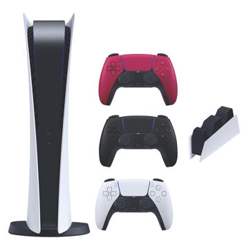 تصویر  مجموعه کنسول بازی سونی مدل PlayStation 5 Digital ظرفیت 825 گیگابایت به همراه دو دسته اضافه و پایه شارژر