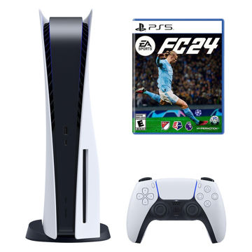 تصویر  کنسول بازی سونی مدل PlayStation 5 ظرفیت 825 گیگابایت ریجن 1200 آسیا به همراه بازی EA Sports FC 24