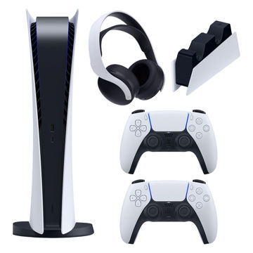 تصویر  مجموعه کنسول بازی سونی مدل PlayStation 5 Digital ظرفیت 825 گیگابایت به همراه هدست و پایه شارژر