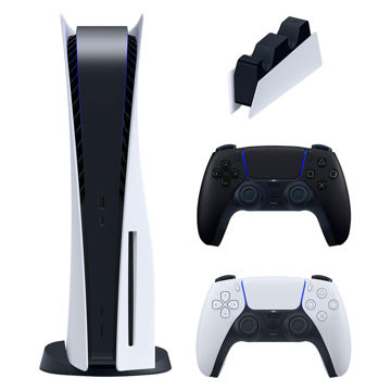 تصویر  کنسول بازی سونی مدل PlayStation 5 ظرفیت 825 گیگابایت ریجن اروپا 1216A به همراه دسته اضافه و پایه شارژر