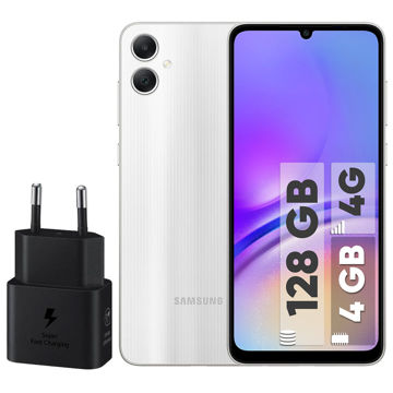 تصویر  گوشی موبایل سامسونگ مدل Galaxy A05 دو سیم کارت ظرفیت 128 گیگابایت و رم 4 گیگابایت به همراه شارژر 25وات سامسونگ